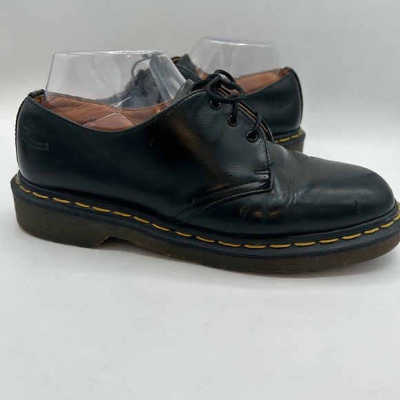 Vintage Dr Martens Oxfords M7 W8 1461 Made In England 3 eye Rare Black Leather - Picture 6 of 16